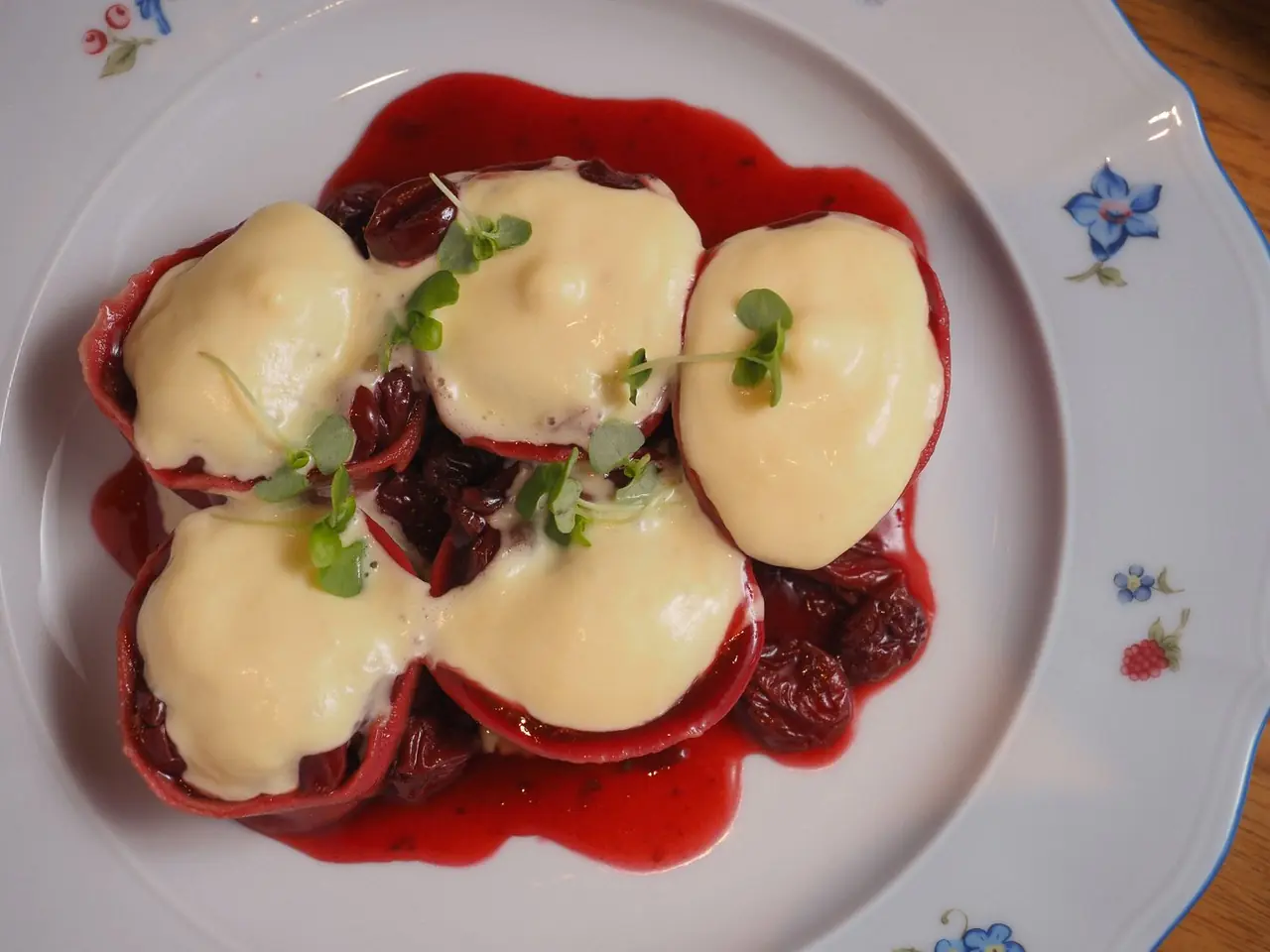 Gourmet ravioli dish